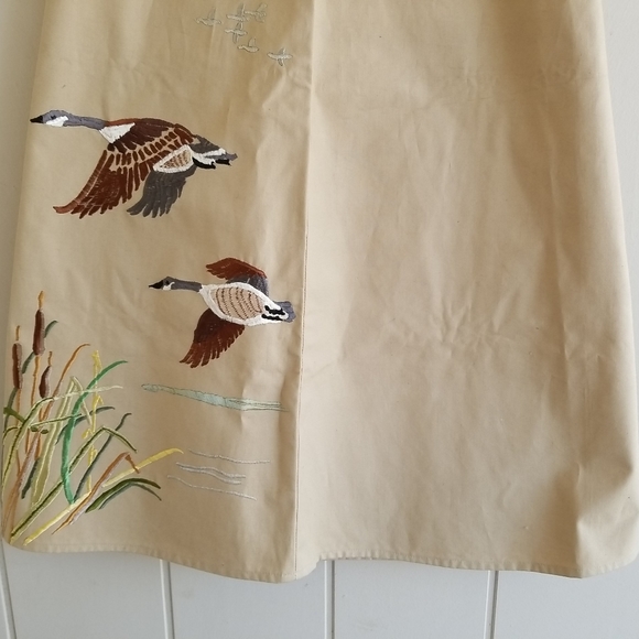 VTG Women’s Sporting Life Skirt Maxi Embroidered Geese Cattails Size Medium - Picture 4 of 12